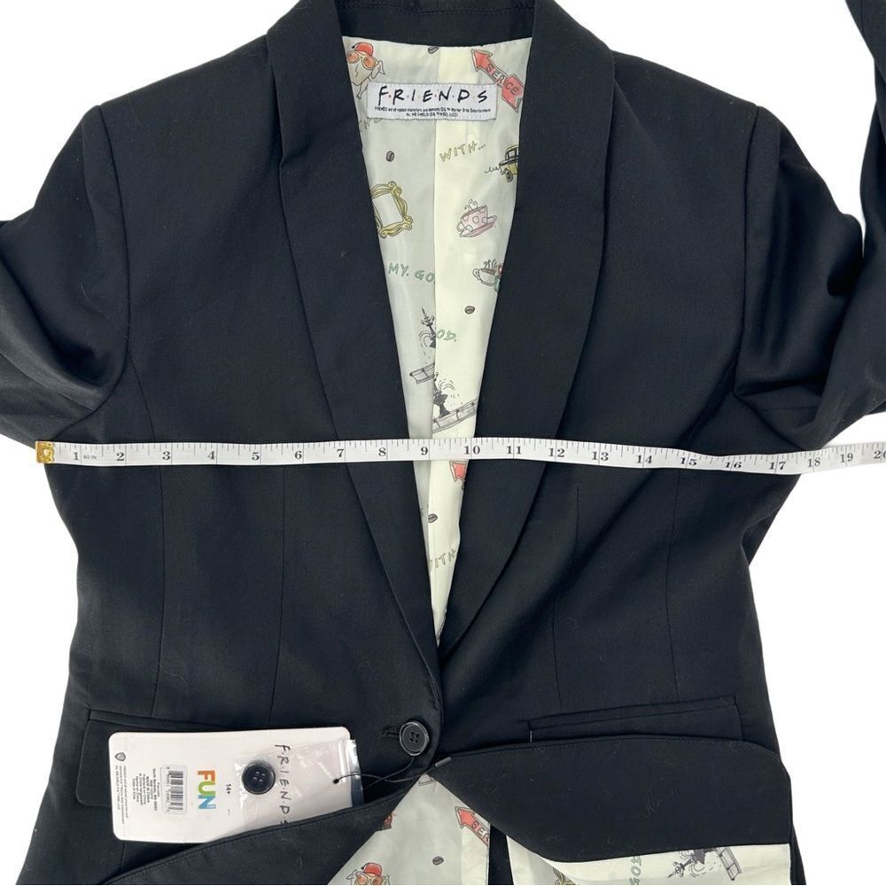 FRIENDS FUN Single Button Black Blazer NWT Size 4 - Picture 14 of 16